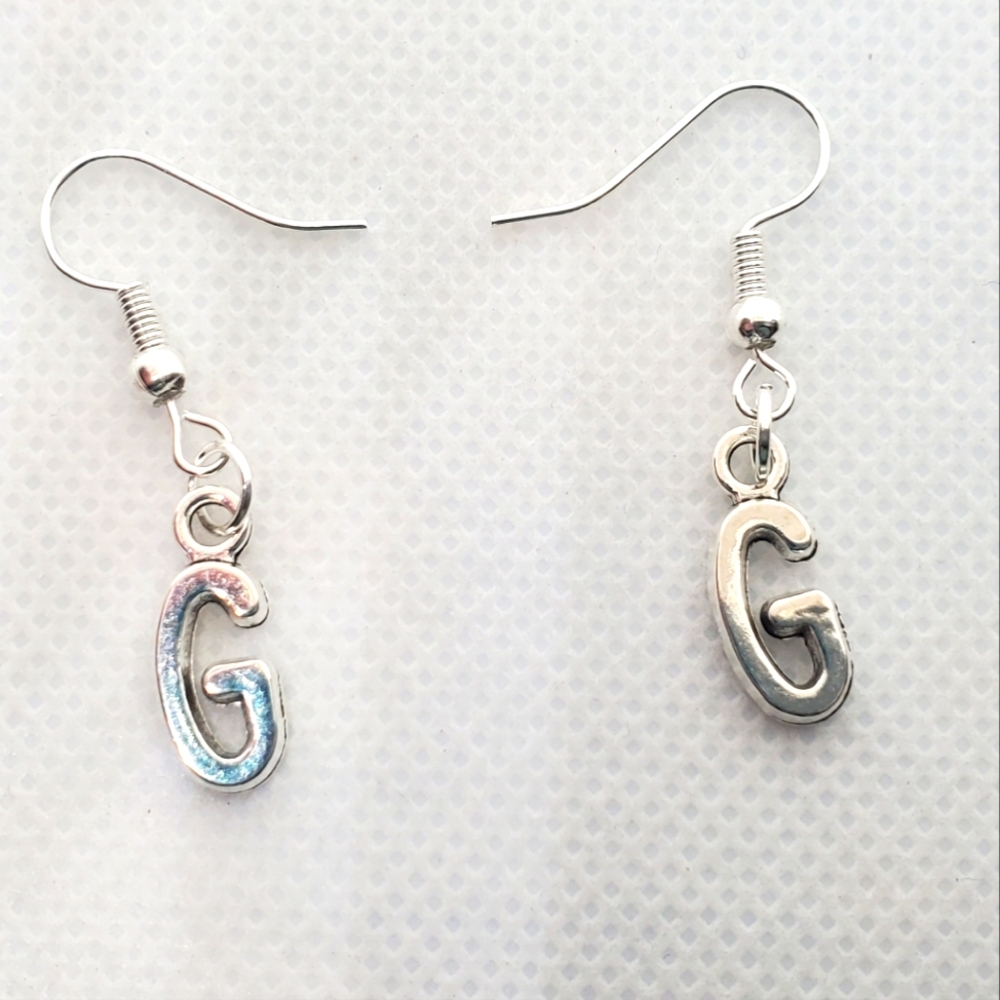 7/$10 G Initial Earrings, NEW